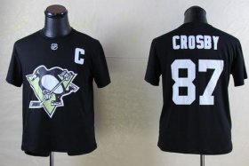 Wholesale Cheap NHL Pittsburgh Penguins #87 Sidney Crosby Black T-Shirt