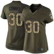 Wholesale Cheap Nike Steelers #30 James Conner Green Women's Stitched NFL Limited 2015 Salute to Service Jersey