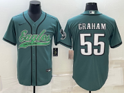 Cheap Men's Philadelphia Eagles #55 Brandon Graham Green With Patch Cool Base Stitched Baseball Jersey
