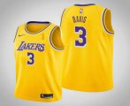 Wholesale Cheap Men's Los Angeles Lakers #3 Anthony Davis 2020 NBA Finals Champions Icon Yellow Jersey
