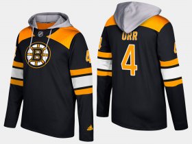 Wholesale Cheap Bruins #4 Bobby Orr Black Name And Number Hoodie