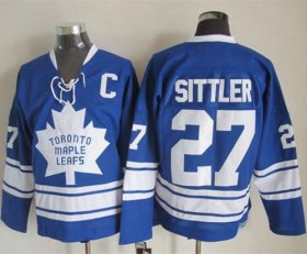 Wholesale Cheap Maple Leafs #27 Darryl Sittler Blue CCM Throwback Third Stitched NHL Jersey