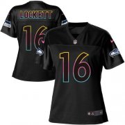 Wholesale Cheap Nike Seahawks #16 Tyler Lockett Black Women's NFL Fashion Game Jersey