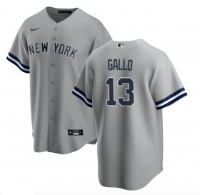 Wholesale Cheap New York Yankees #13 Joey Gallo Men\'s Nike Gray Road MLB Jersey