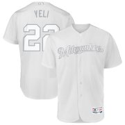 Wholesale Cheap Milwaukee Brewers #22 Christian Yelich Yeli Majestic 2019 Players' Weekend Flex Base Authentic Player Jersey White