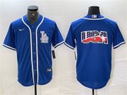 Cheap Men's Los Angeles Dodgers Team Big Logo Blue Cool Base Stitched Baseball Jersey