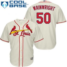 Wholesale Cheap Cardinals #50 Adam Wainwright Cream Cool Base Stitched Youth MLB Jersey