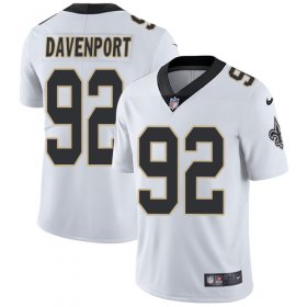Wholesale Cheap Nike Saints #92 Marcus Davenport White Men\'s Stitched NFL Vapor Untouchable Limited Jersey