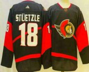 Cheap Men's Ottawa Senators #18 Tim Stutzle Black 2022 Reverse Retro Authentic Jersey