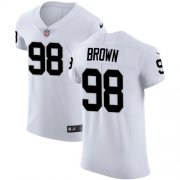Wholesale Cheap Nike Raiders #98 Trent Brown Hankins White Men's Stitched NFL Vapor Untouchable Elite Jersey