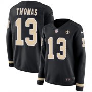 Wholesale Cheap Nike Saints #13 Michael Thomas Black Team Color Women's Stitched NFL Limited Therma Long Sleeve Jersey