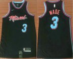 Wholesale Cheap Men's Miami Heat #3 Dwyane Wade Black Nike NBA Swingman City Edition Jersey
