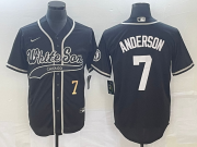 Wholesale Cheap Men's Chicago White Sox #7 Tim Anderson Number Black Cool Base Stitched Baseball Jersey