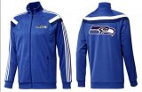 Wholesale Cheap NFL Seattle Seahawks Team Logo Jacket Blue_3
