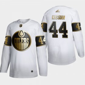 Wholesale Cheap Edmonton Oilers #44 Zack Kassian Men\'s Adidas White Golden Edition Limited Stitched NHL Jersey