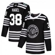 Wholesale Cheap Men's Chicago Blackhawks #38 Brandon Hagel Adidas Authentic 2019 Winter Classic Black Jersey