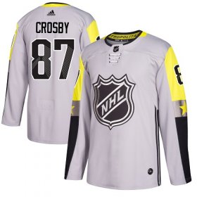 Wholesale Cheap Adidas Penguins #87 Sidney Crosby Gray 2018 All-Star Metro Division Authentic Stitched Youth NHL Jersey