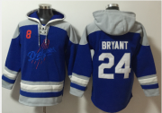 Wholesale Cheap Men's Los Angeles Dodgers #8 #24 Kobe Bryant Blue Ageless Must Have Lace Up Pullover Hoodie