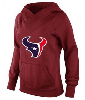 Wholesale Cheap Women\'s Houston Texans Logo Pullover Hoodie Red