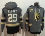 Wholesale Cheap Golden Knights #29 Marc-Andre Fleury Grey Name & Number Pullover NHL Hoodie