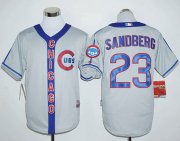 Wholesale Cheap Cubs #23 Ryne Sandberg Grey Cooperstown Stitched MLB Jersey