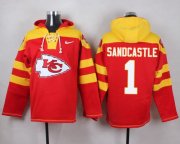Wholesale Cheap Nike Chiefs #1 Leon Sandcastle Red Player Pullover NFL Hoodie