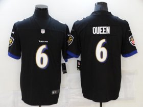 Wholesale Cheap Men\'s Baltimore Ravens #6 Patrick Queen Black 2021 Vapor Untouchable Stitched NFL Nike Limited Jersey