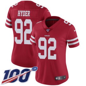 Wholesale Cheap Nike 49ers #92 Kerry Hyder Red Team Color Women\'s Stitched NFL 100th Season Vapor Untouchable Limited Jersey