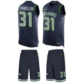 Wholesale Cheap Nike Seahawks #31 Kam Chancellor Steel Blue Team Color Men\'s Stitched NFL Limited Tank Top Suit Jersey