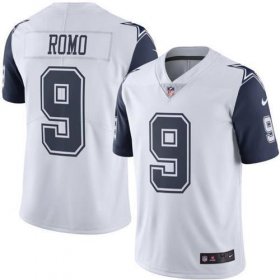 Wholesale Cheap Nike Cowboys #9 Tony Romo White Men\'s Stitched NFL Limited Rush Jersey