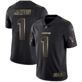 Wholesale Cheap Nike Panthers #1 Cam Newton Black/Gold Men\'s Stitched NFL Vapor Untouchable Limited Jersey