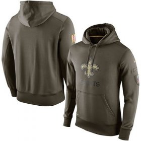 Wholesale Cheap Men\'s New Orleans Saints Nike Olive Salute To Service KO Performance Hoodie