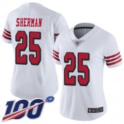 Wholesale Cheap Nike 49ers #25 Richard Sherman White Rush Women's Stitched NFL Limited 100th Season Jersey