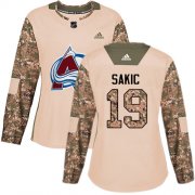 Wholesale Cheap Adidas Avalanche #19 Joe Sakic Camo Authentic 2017 Veterans Day Women's Stitched NHL Jersey