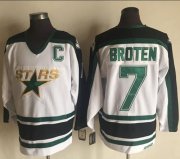 Wholesale Cheap Stars #7 Neal Broten White CCM Throwback Stitched NHL Jersey