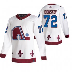 Wholesale Cheap Colorado Avalanche #72 Joonas Donskoi White Men\'s Adidas 2020-21 Reverse Retro Alternate NHL Jersey