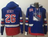 Wholesale Cheap Rangers #26 Jimmy Vesey Royal Blue Name & Number Pullover NHL Hoodie
