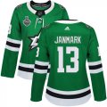Cheap Adidas Stars #13 Mattias Janmark Green Home Authentic Women's 2020 Stanley Cup Final Stitched NHL Jersey