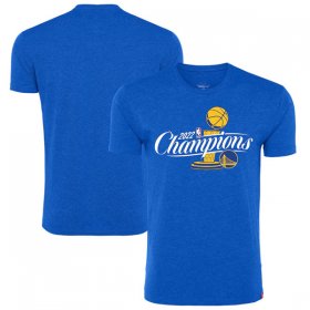 Wholesale Cheap Men\'s Golden State Warriors 2021-2022 Royal NBA Finals Champions Official Logo Davis T-Shirt