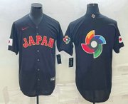 Cheap Men's Japan Baseball 2023 Black World Big Logo With Patch Classic Stitched Jersey