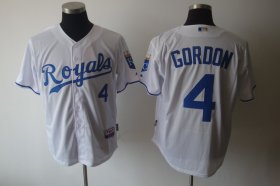 Wholesale Cheap Royals #4 Alex Gordon White Cool Base Stitched MLB Jersey