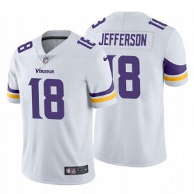 Wholesale Cheap Men\'s Minnesota Vikings #18 Justin Jefferson 2020 White Vapor Untouchable Nike Limited Jersey