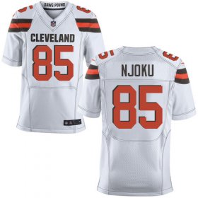 Wholesale Cheap Nike Browns #85 David Njoku White Men\'s Stitched NFL New Elite Jersey