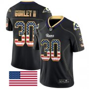 Wholesale Cheap Nike Rams #30 Todd Gurley II Black Men's Stitched NFL Limited Rush USA Flag Jersey