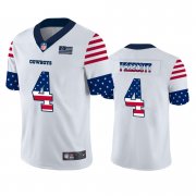 Wholesale Cheap Dallas Cowboys #4 Dak Prescott White Men's Nike Team Logo USA Flag Vapor Untouchable Limited NFL Jersey