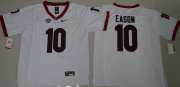 Wholesale Cheap Men's Georgia Bulldogs #10 Jacob Eason White Stitched NCAA Nike College Football Jersey
