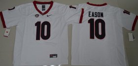 Wholesale Cheap Men\'s Georgia Bulldogs #10 Jacob Eason White Stitched NCAA Nike College Football Jersey