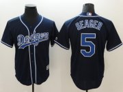Wholesale Cheap Dodgers #5 Corey Seager Navy Blue New Cool Base Stitched MLB Jersey