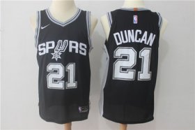Wholesale Cheap Men\'s San Antonio Spurs #21 Tim Duncan Black 2017-2018 Nike Swingman Stitched NBA Jersey