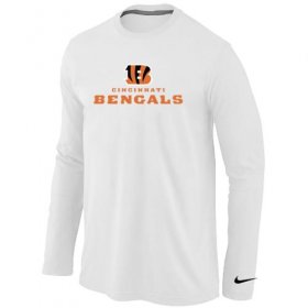Wholesale Cheap Nike Cincinnati Bengals Authentic Logo Long Sleeve T-Shirt White